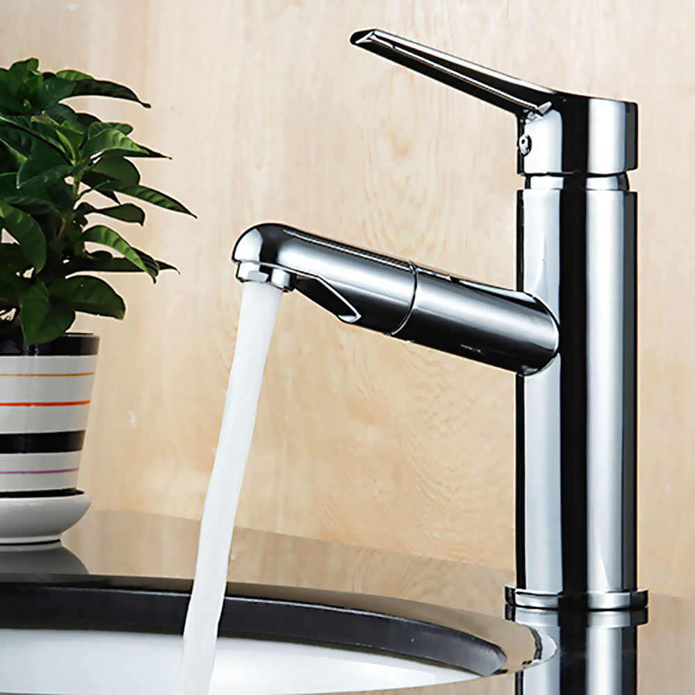 Design Bad Waschbecken Einhebel Armatur Wasserhahn Ausziehbar Chrom