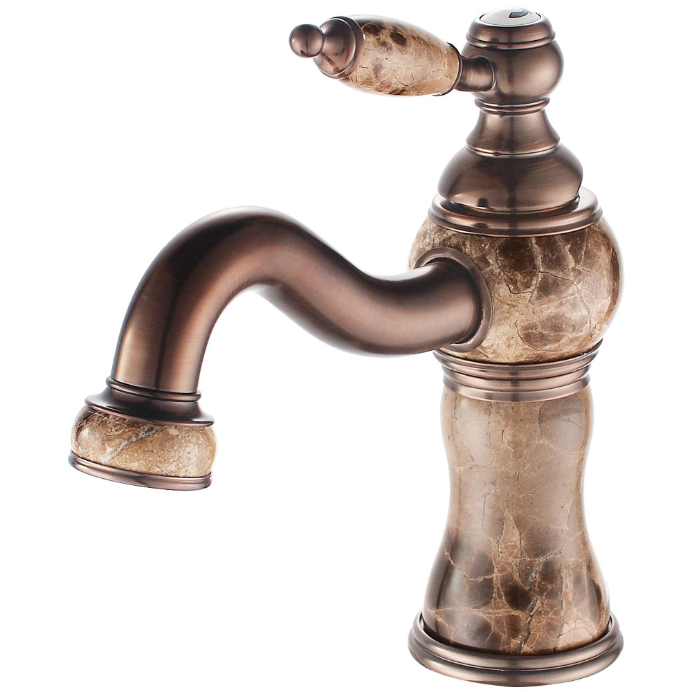 Bad Waschbecken Waschtisch Waschschale Einhebel Armatur Braun Marmor