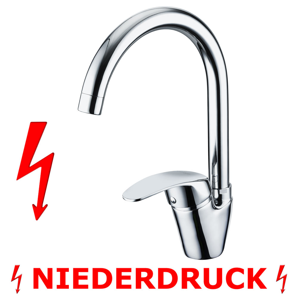 Moderne Küchen Armatur Spülbecken Schwenkbar Niederdruck in Chrom