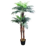 Kunstpalme Palme KP103 Mit 3 Stämmen Palme 180cm Hoch, Arnusa, Höhe 180 Cm, Künstliche Pflanze Groß Fertig Im Topf, Künstliche Palme, Deko-Palme