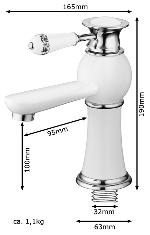 Bad Waschbecken Design Einhebel Armatur Wasserhahn Weiss Weiß Gold Bad