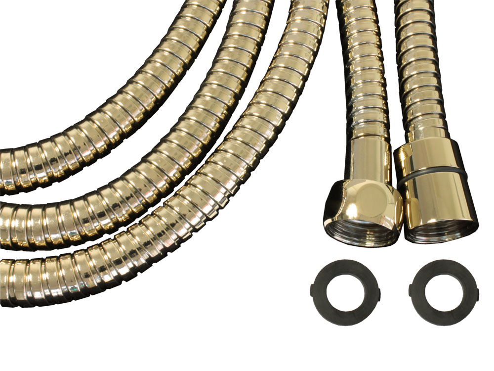 Flexibler Brauseschlauch Dusche Schlauch 125 cm Gold Metall Sanlingo