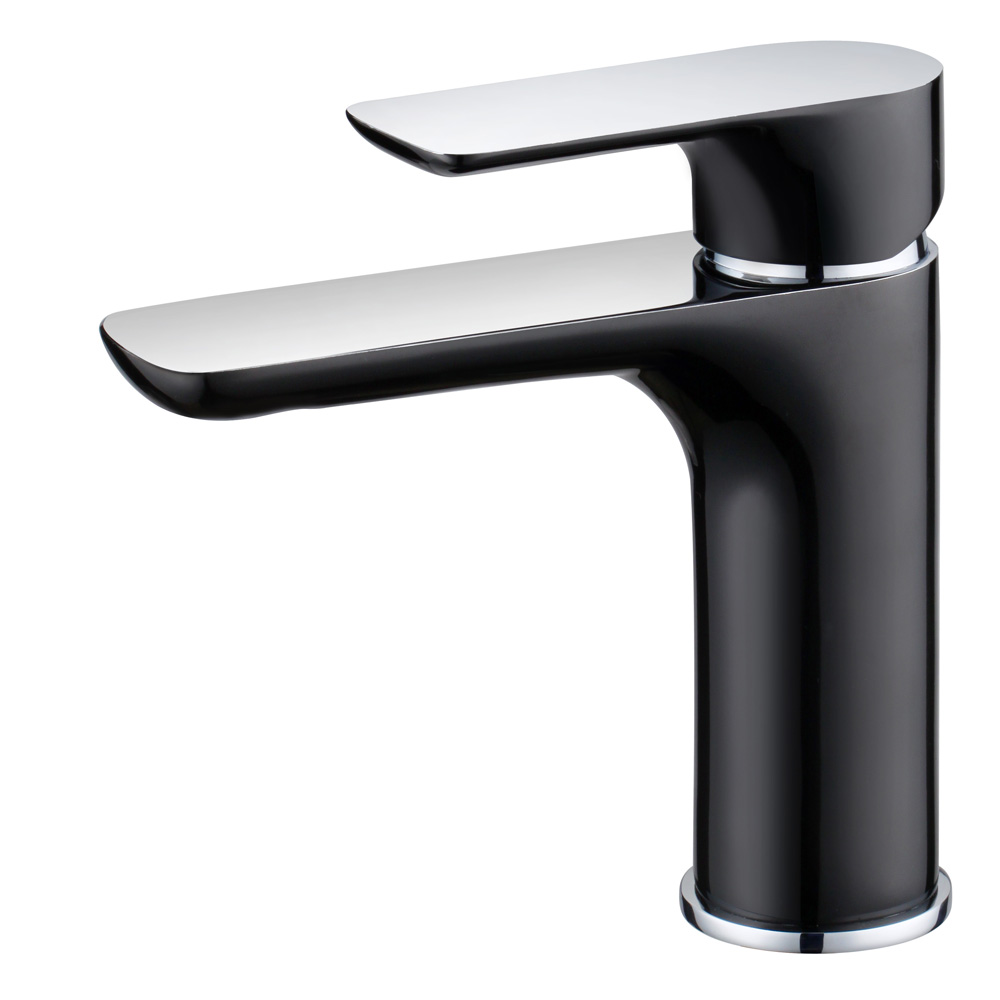 Chrom Schwarz Design Badezimmer Bad Waschbecken Einhebel Armatur