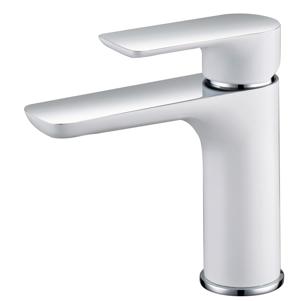 Chrom Weiß Design Badezimmer Bad Waschbecken Einhebel Armatur Sanlingo