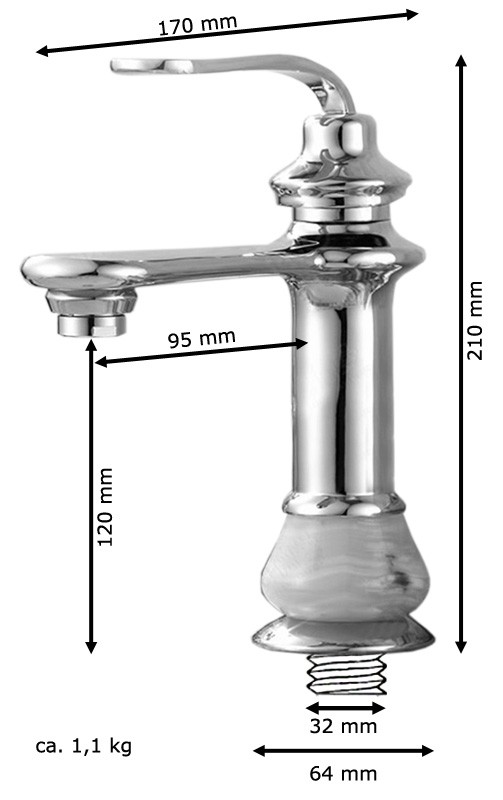 Bad Waschbecken Waschtisch Einhebelmischer Armatur Marmor Chrom
