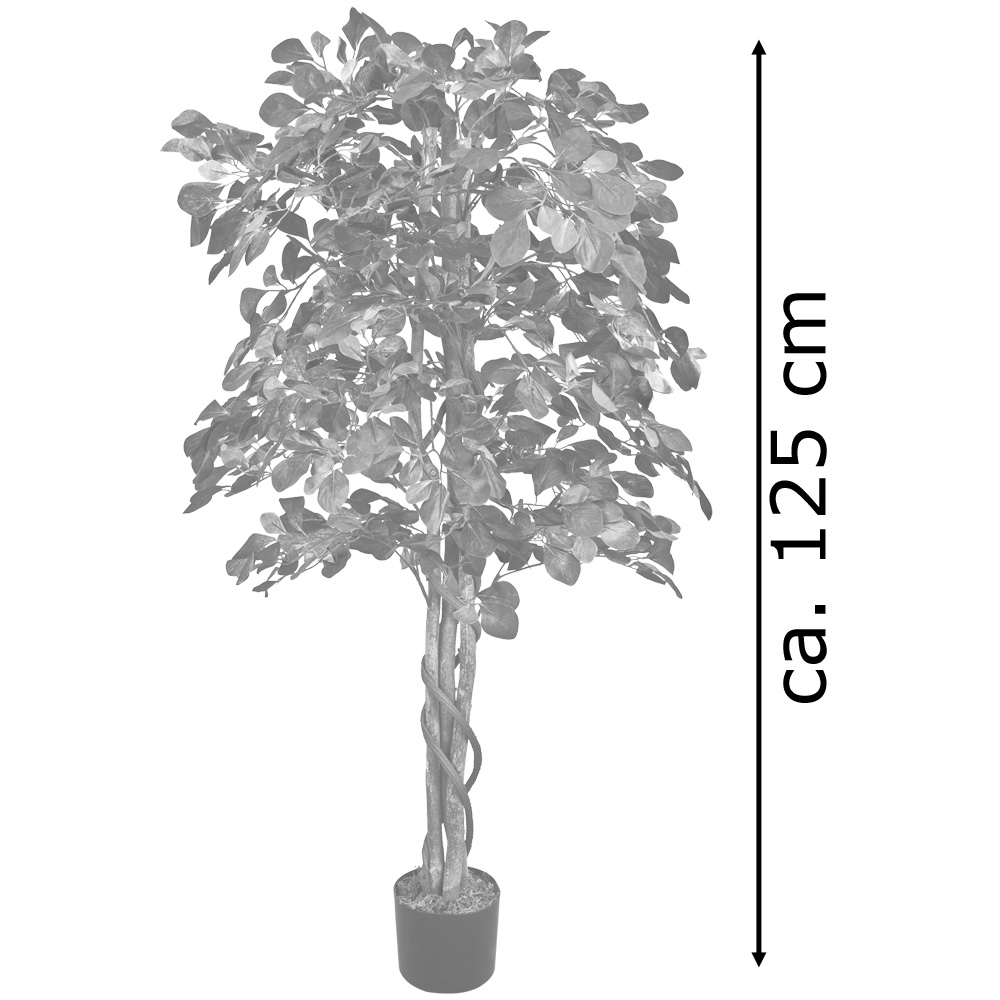 Knstliche Pflanze Kunstlicher Baum Kunstbaum mit Echtholz 125cm Decovego |  eBay