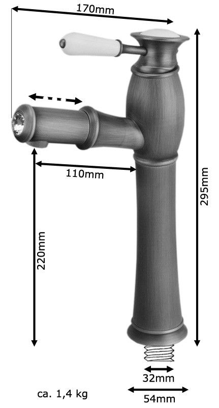 Niederdruck Landhaus Bad Waschschale Waschbecken Einhebel Armatur