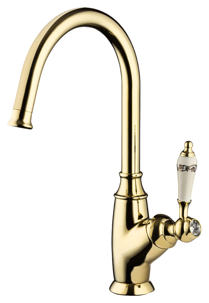 Gold Einhebelmischer Armatur für Waschschale Waschtisch Nostalgie Retro