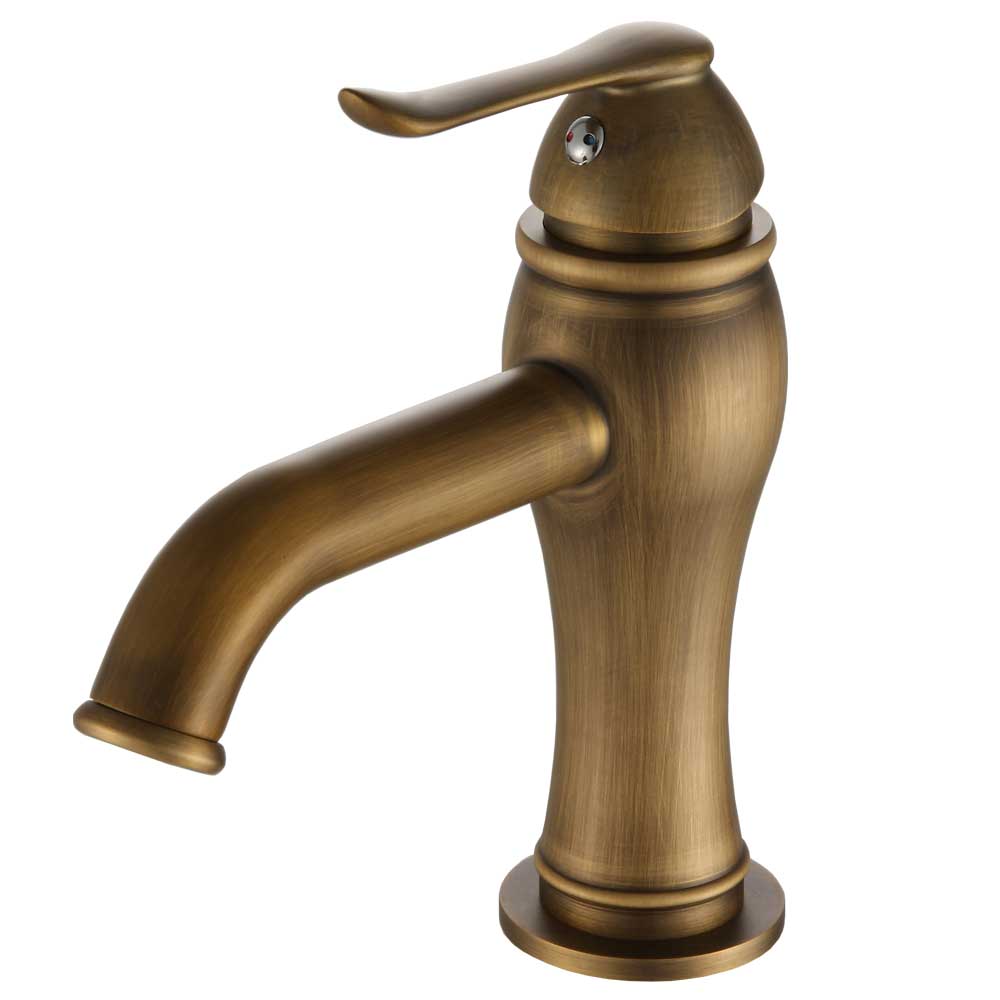 Retro Einhebel Wasserhahn Bad Waschbecken Mischbatterie Antik Messing