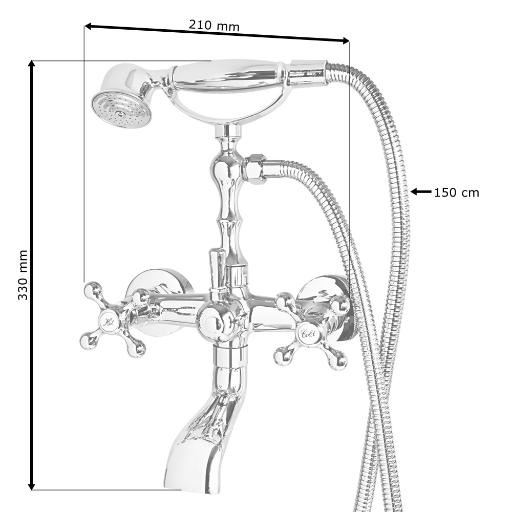 Sanlingo Nostalgia Retro Star Cross Knob Bath Armature Faucet Mixer Chrome Ceres Webshop