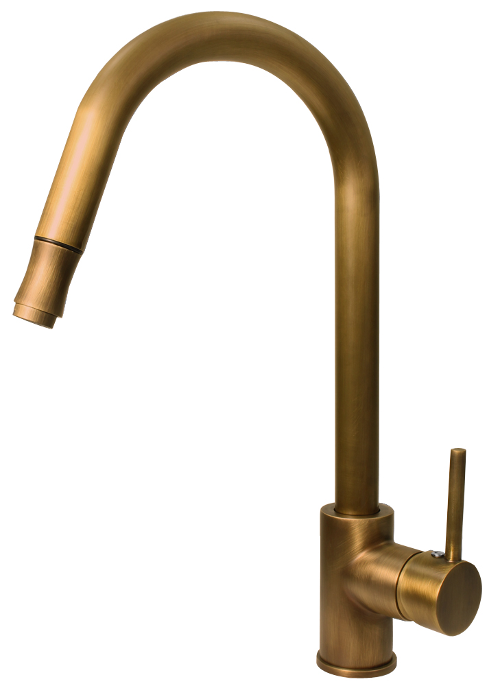 Moderne Küchen Spülbecken Einhebel Armatur Ausziehbar Antik Messing