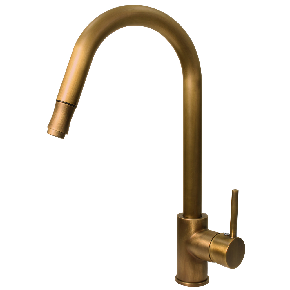 Moderne Küchen Spülbecken Einhebel Armatur Ausziehbar Antik Messing