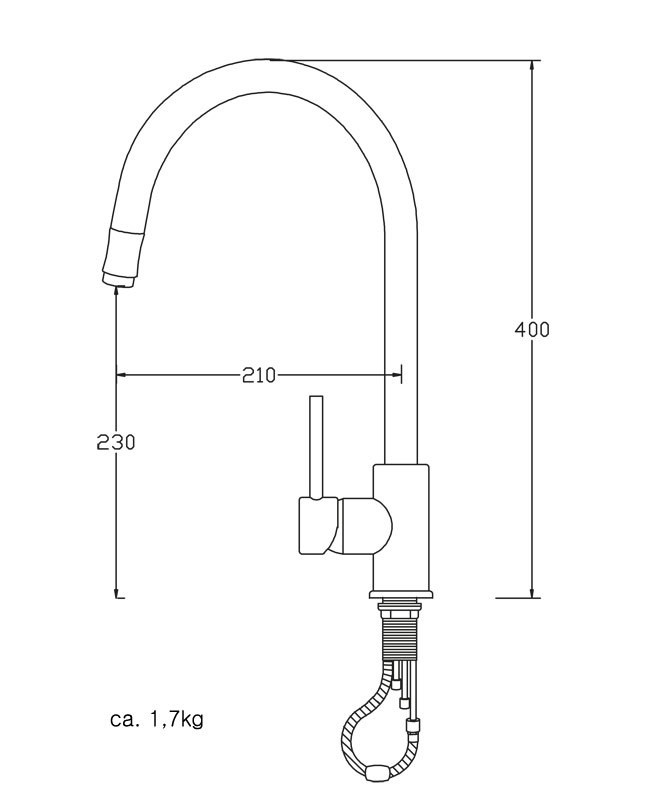 Niederdruck Retro Küchen Spülbecken Einhebel Armatur Ausziehbar Antik