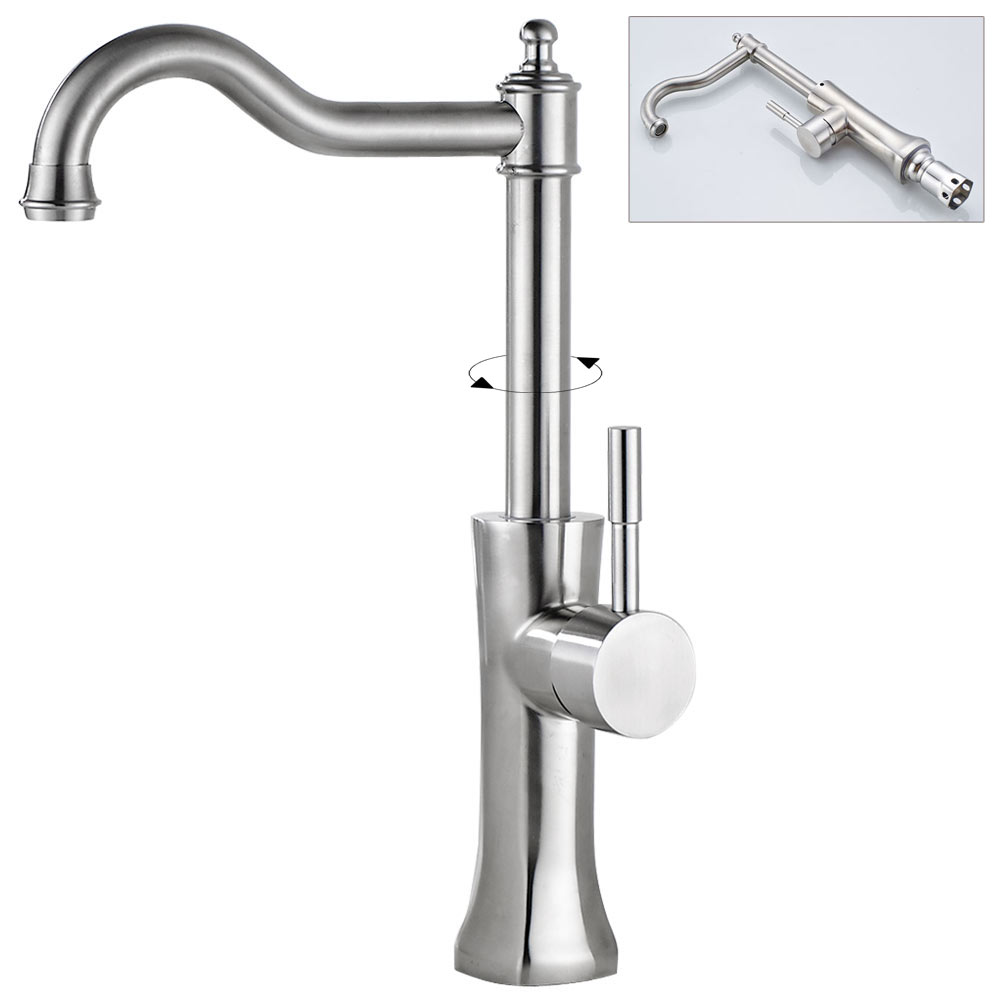 Miscelatore Rubinetto per Lavello Bagno Canna Girevole Acciaio ... Miscelatore Rubinetto per Lavello Bagno Canna Girevole Acciaio ...
