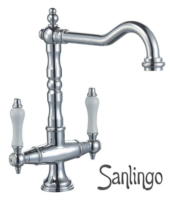 Nostalgie Retro Küchen Zweigriff Armatur Chrom Schwenkbar Sanlingo ... Nostalgie Retro Küchen Zweigriff Armatur Chrom Schwenkbar Sanlingo ...