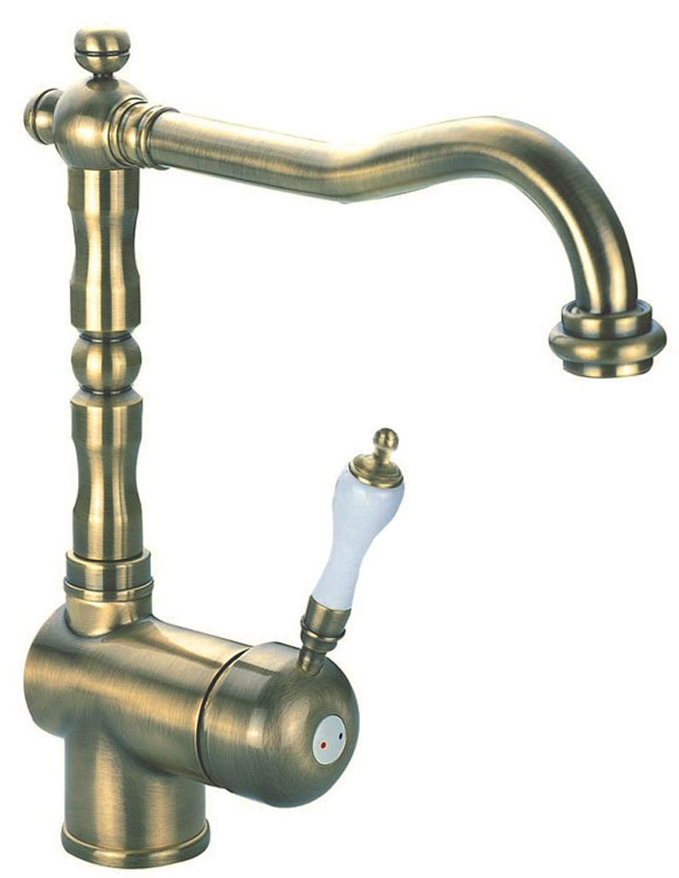 Retro Einhebel Wasserhahn Bad Waschbecken Mischbatterie Antik Messing