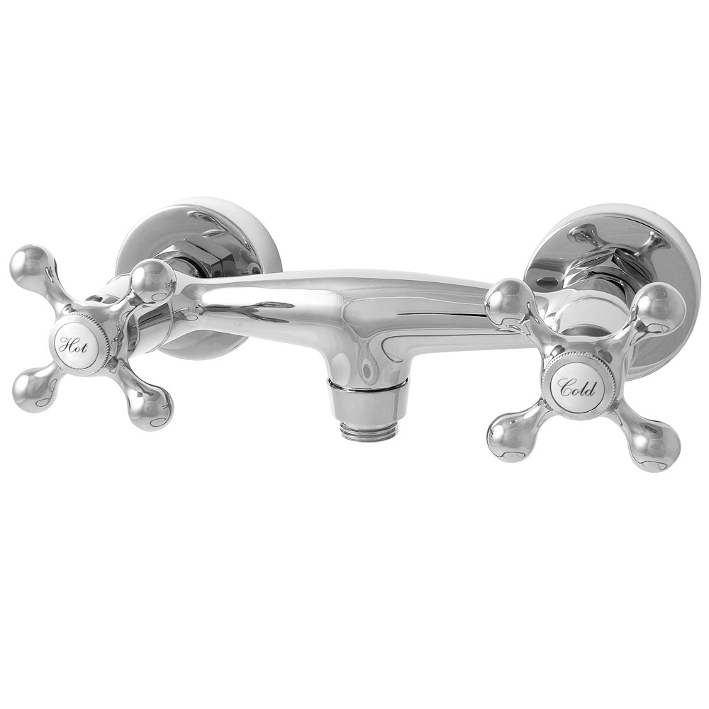 Welfenstein Duscharmatur DA-5W4 - Kreuzgriff Zweigriffmischer Verchromt