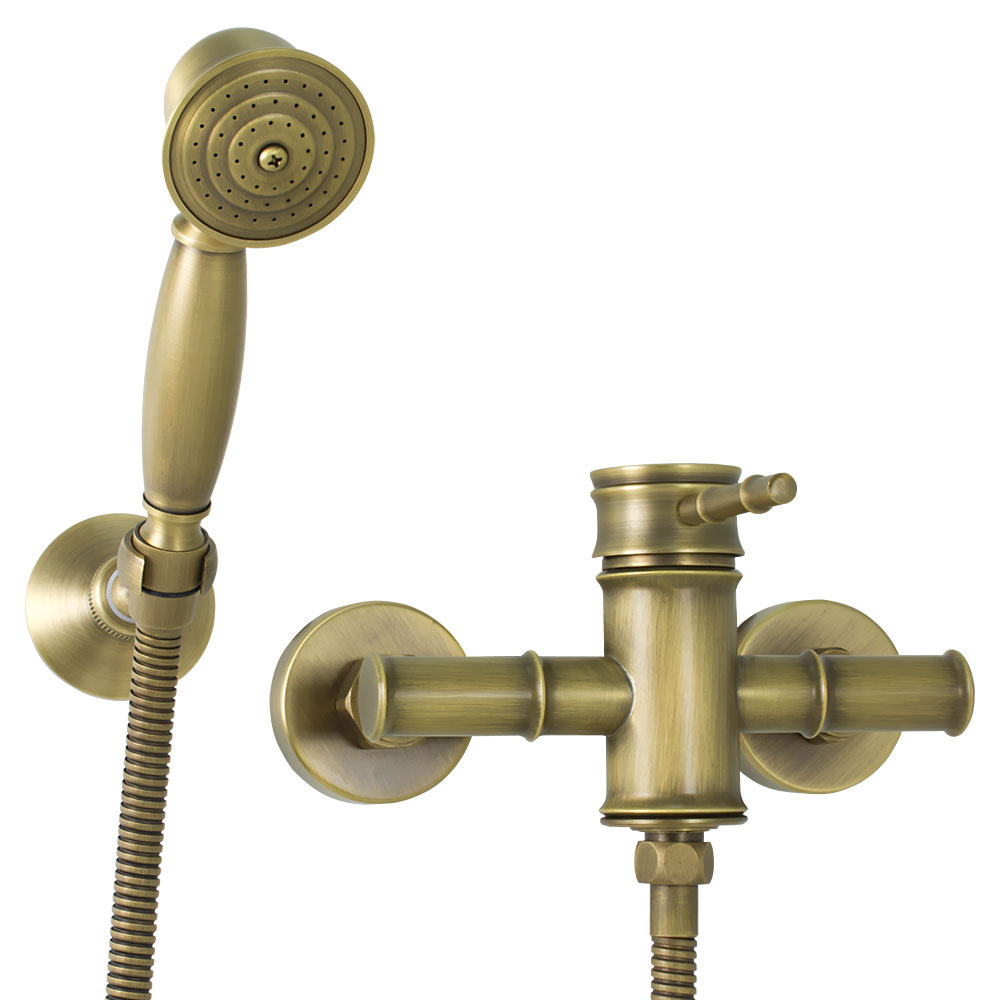 Iris Nostalgie Retro Dusche Armatur Einhebel Antik Messing Design Sanlingo