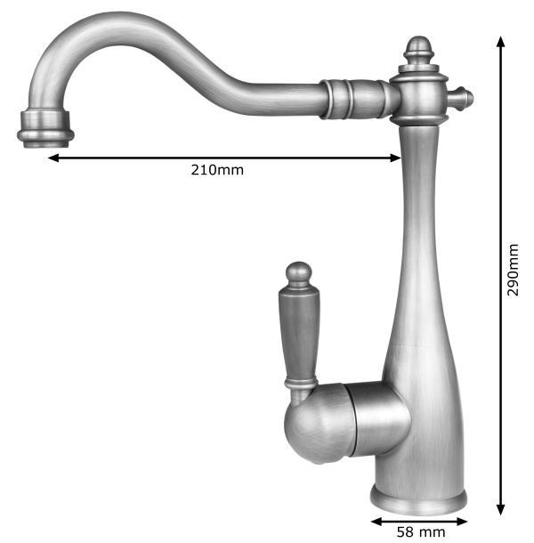 Nostalgie Retro Küchen Einhebel Armatur Antik Messing Schwenkbar