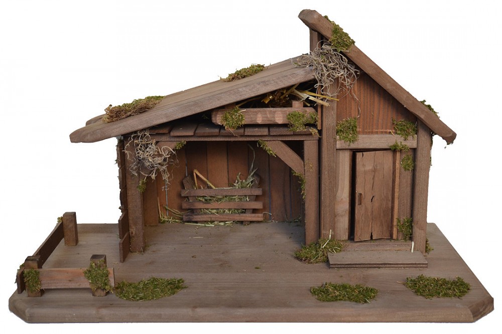 Krippe Weihnachtskrippe Holzkrippe Krippenstall BETHLEHEM Handarbeit