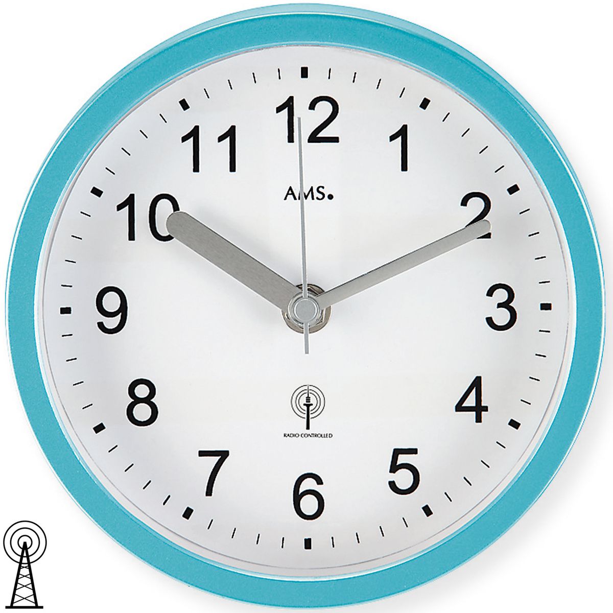 Baduhr / Wanduhr / Tischuhr Funk türkis wasserdichte Badeuhr