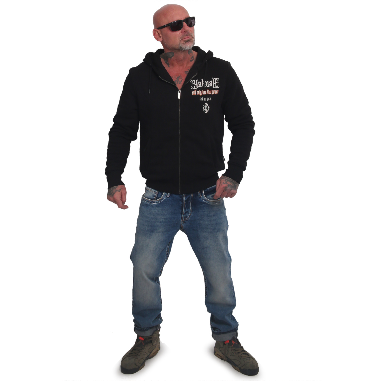 MIRROR9☆ Evil Fake leather zip hoodie Evil Only Zip Hoodie Jacket
