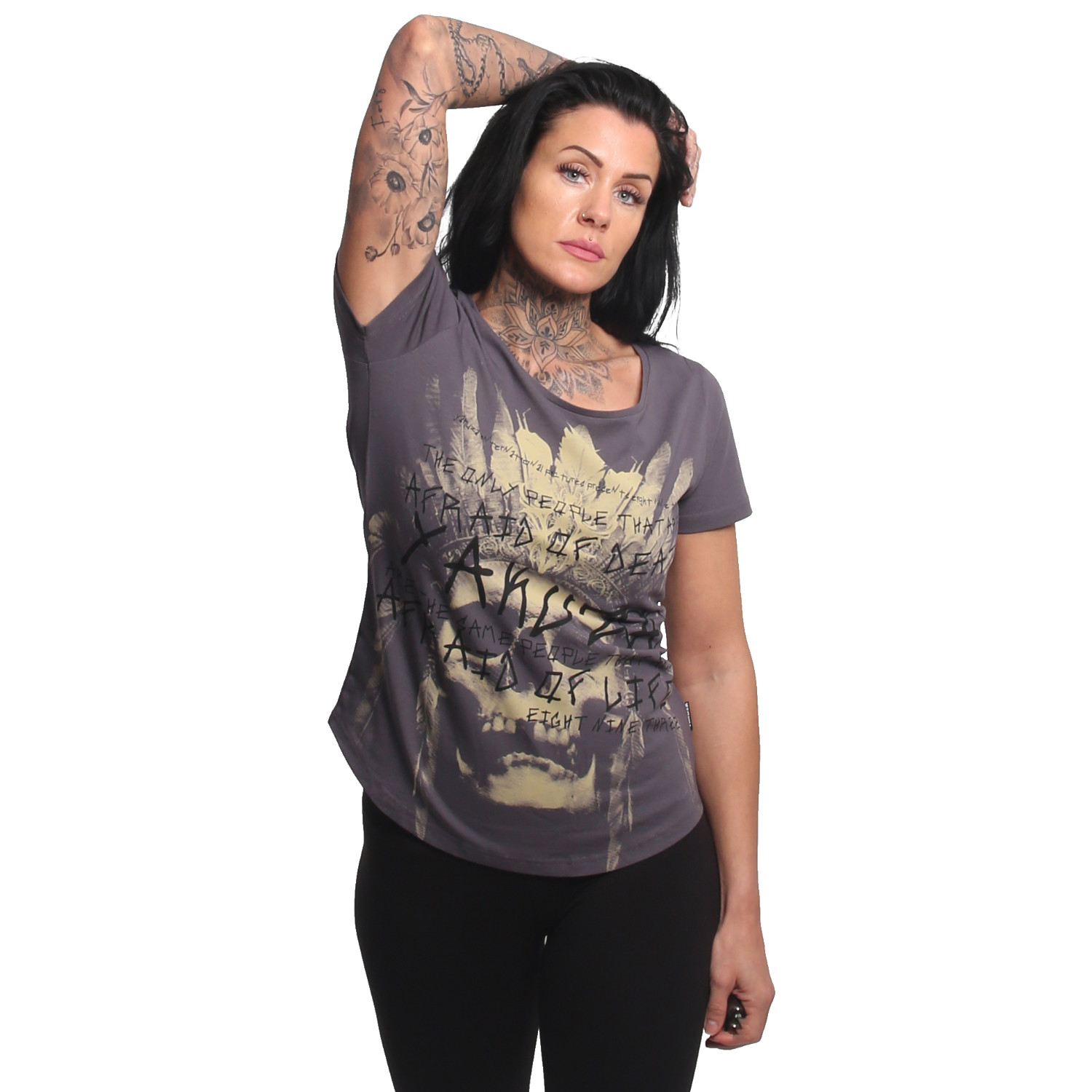 Afraid Curved Crew Neck T-Shirt