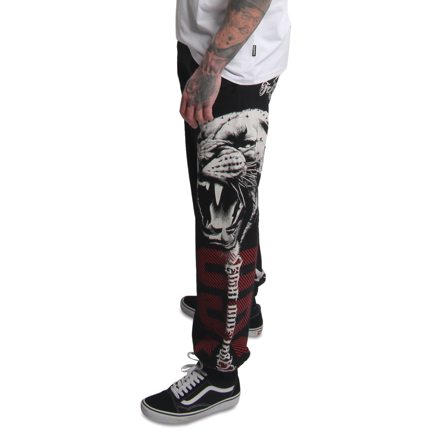 YAKUZA Herren Jogginghose Creepy Straight – Superweicher Jogger Mit Vintage-Prints, Gerader Passform & Verstellbarem Bund