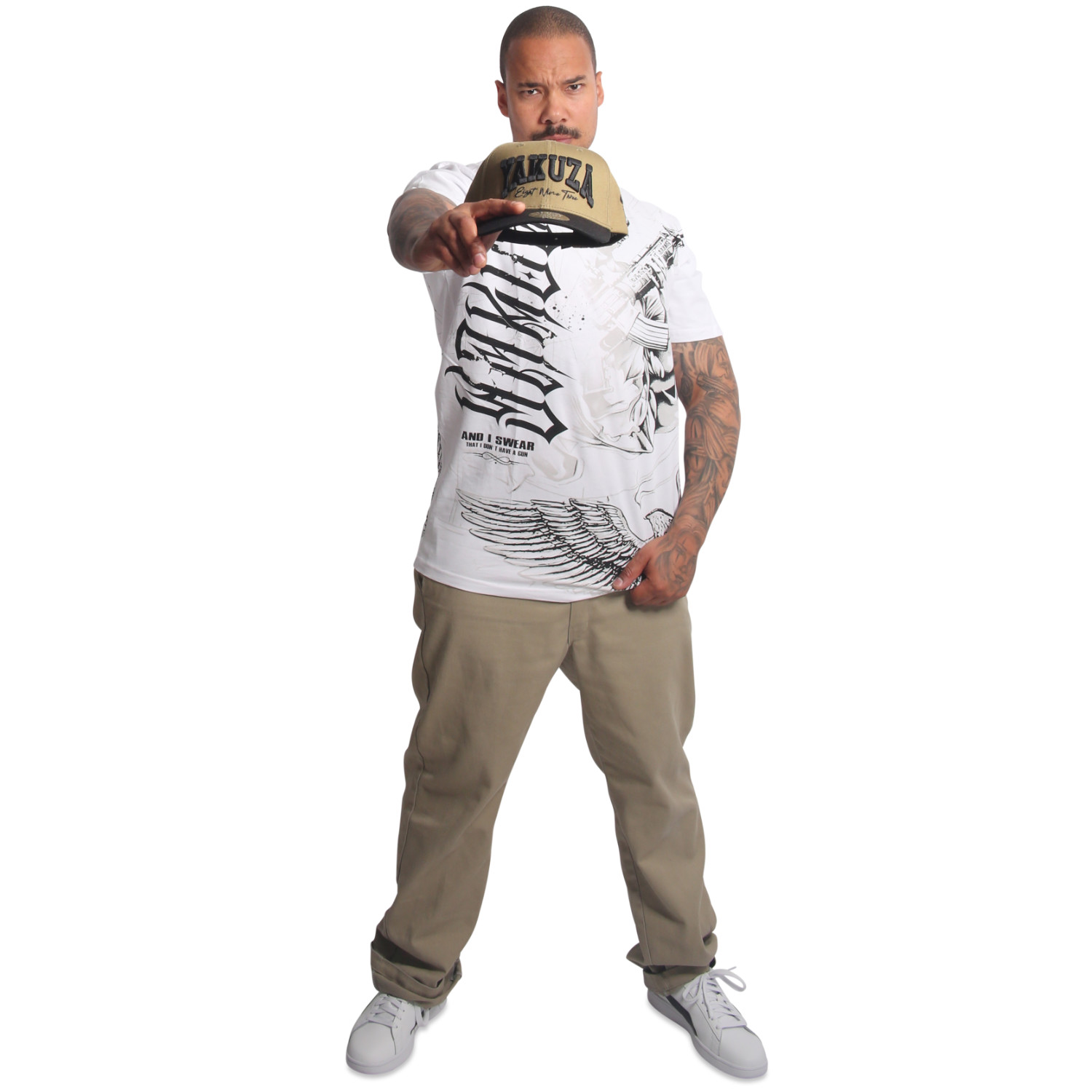 Yakuza Herren Weapons T-Shirt Regular Fit - Vintage Design Mit Lässiger Passform