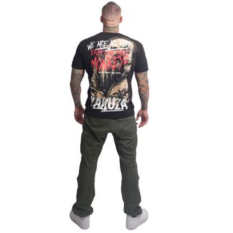 Maglietta Uomo Yakuza Monkeys Oversize | Girocollo A Coste, Stampa Vintage, 100% Cotone, Taglie Comode