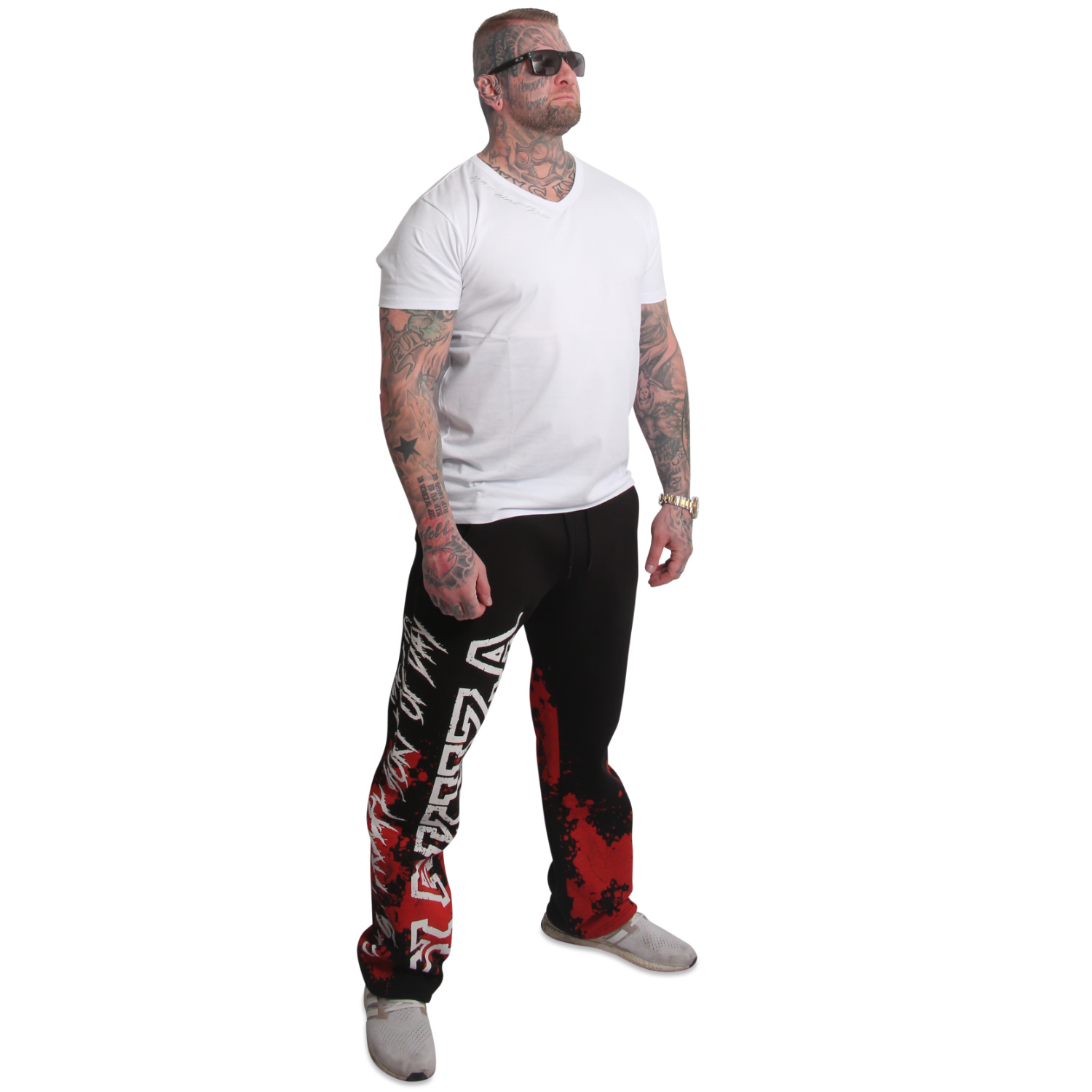 YAKUZA Herren Jogginghose Creepy Straight – Superweicher Jogger Mit Vintage-Prints, Gerader Passform & Verstellbarem Bund