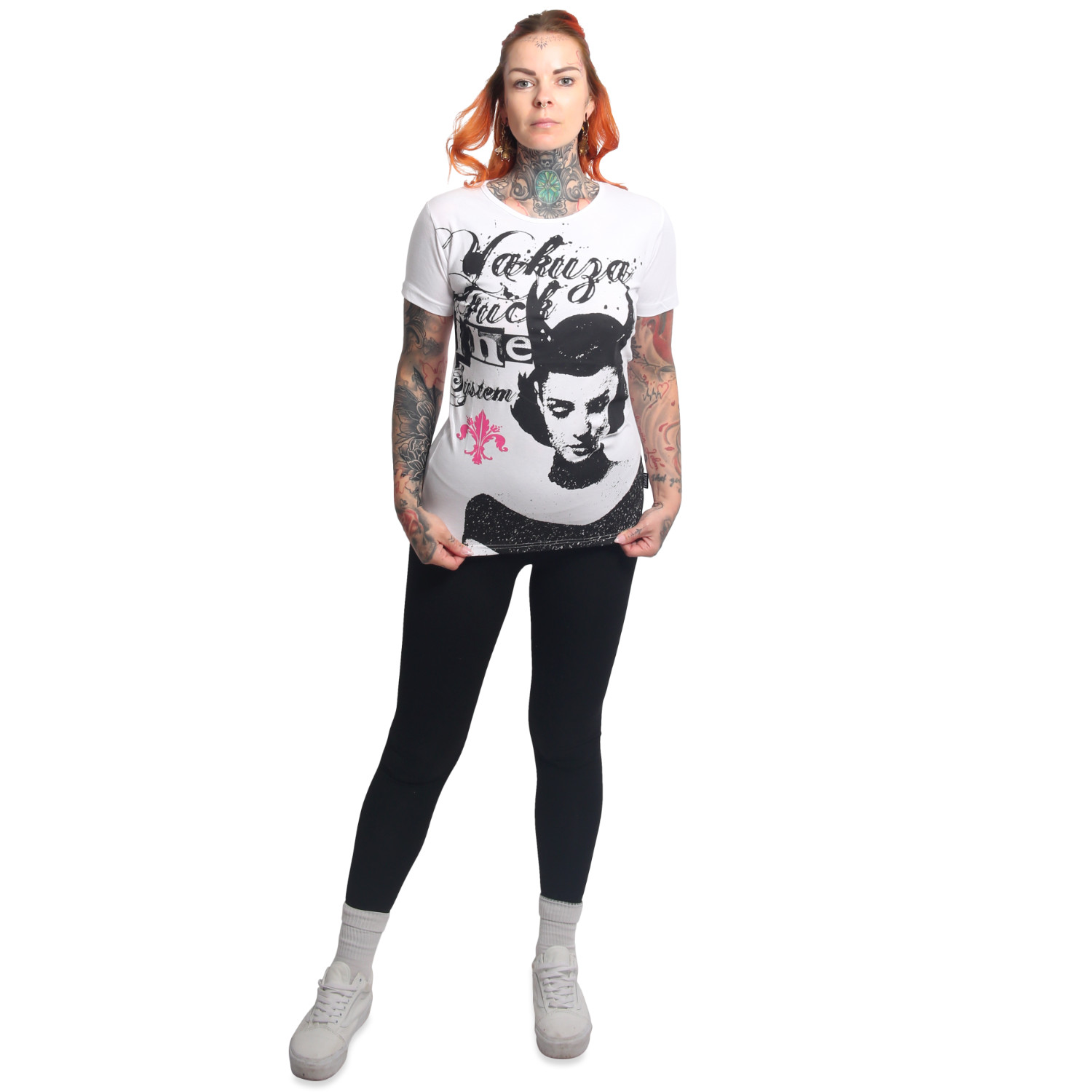 Yakuza Maglietta Donna Fire Urban - Girocollo A Coste, Vestibilità Casual, Cotone Di Qualità, Stampa Grafica Accattivante, Taglie S