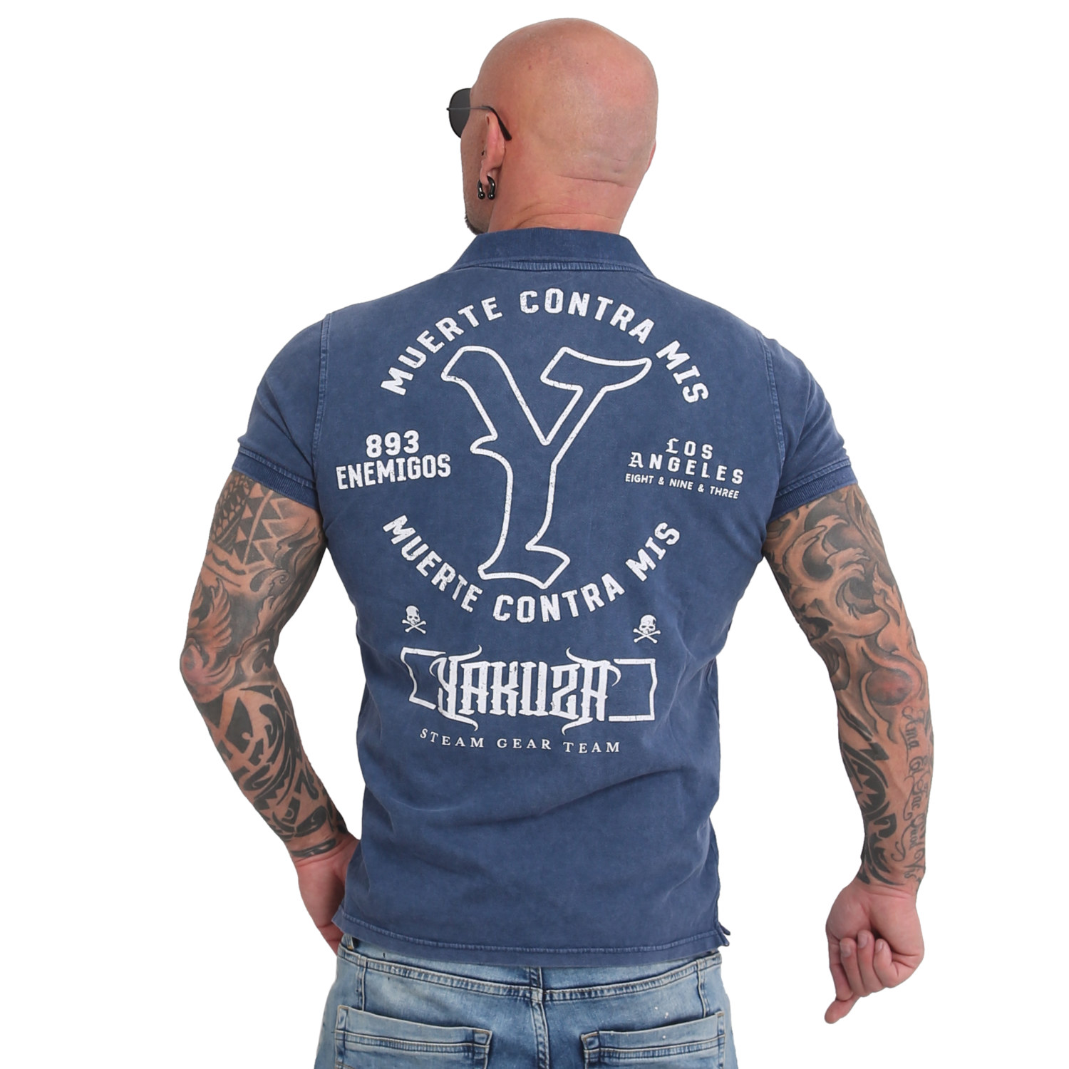 Yakuza Herren Muerte Logo Pikee Polo Shirt Yakuza Herren Muerte Logo Pikee Polo Shirt