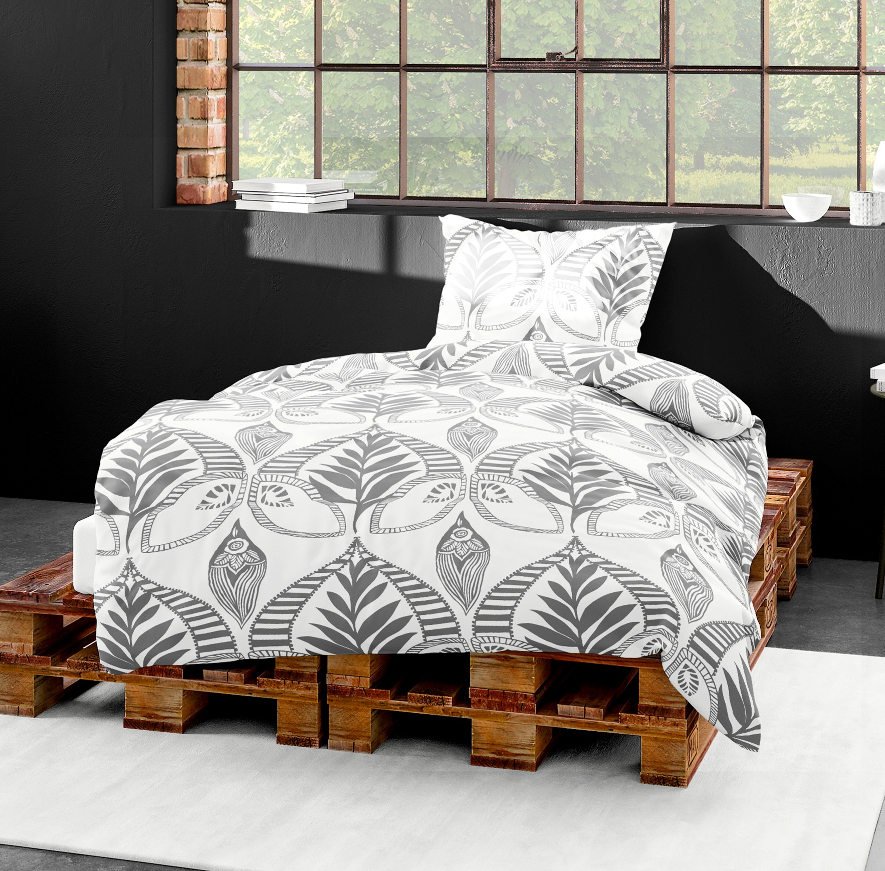 Bierbaum Mako Satin Bettw sche 135x200cm 2 Tlg Ornamente Grau Offwhite bierbaum-mako-satin-bettw-sche-135x200cm-2-tlg-ornamente-grau-offwhite