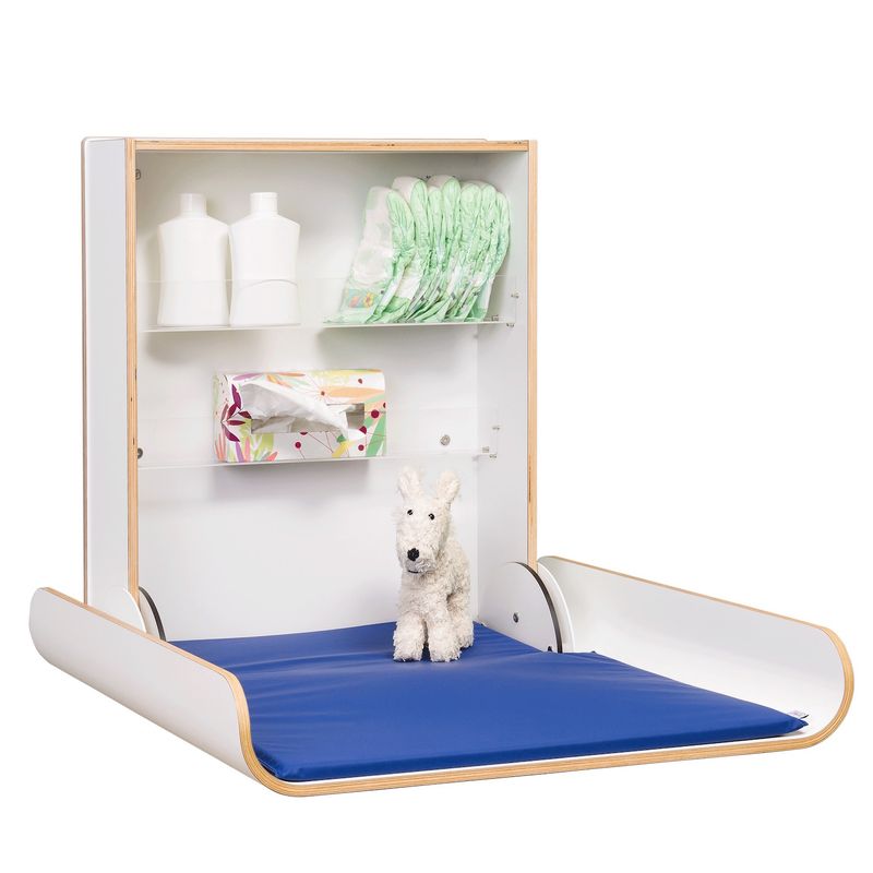 Holz Wickeltisch Klappbar Professional - Natur oder Weiß lackiert