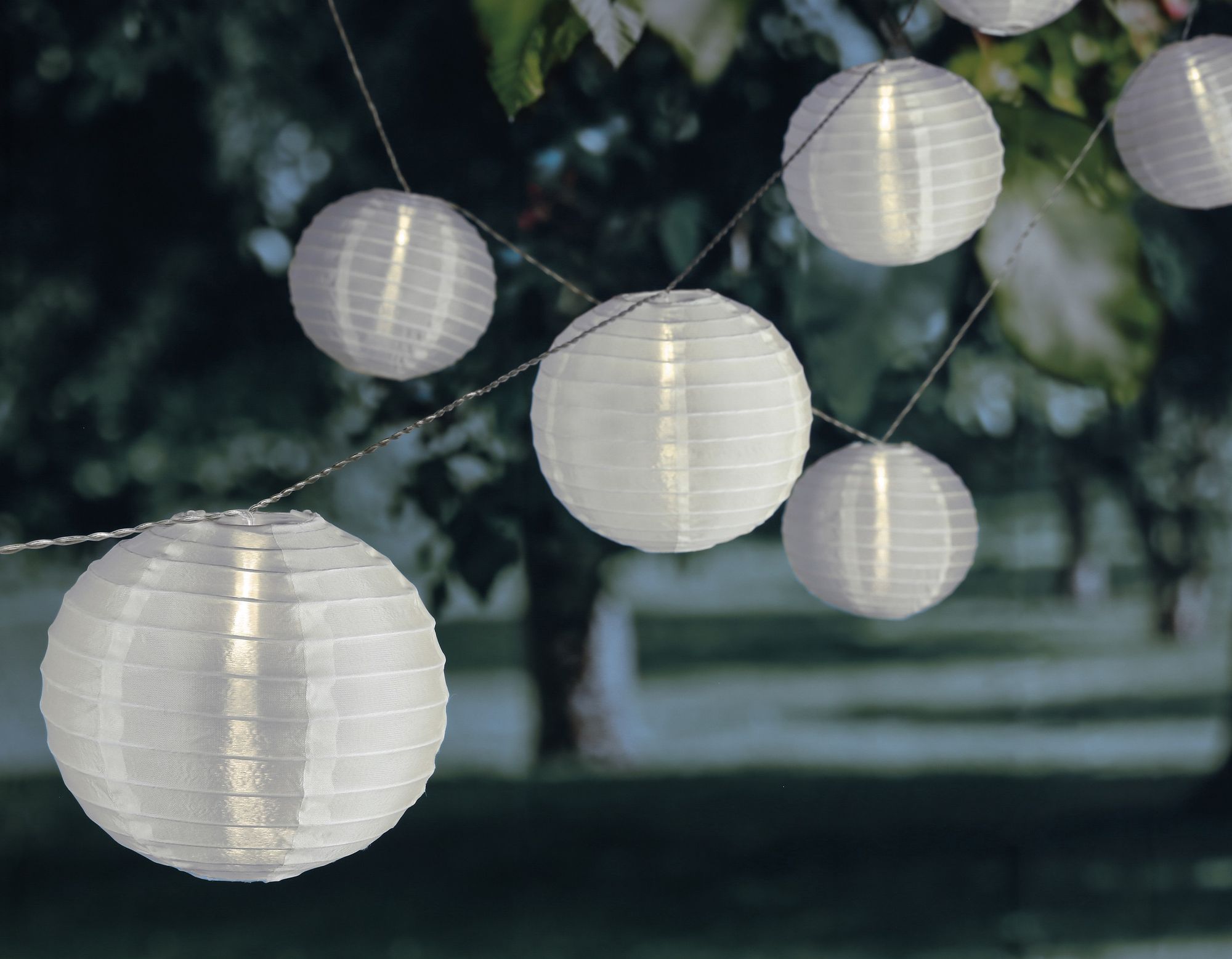 10er-Set XXL 10 m Solar LED Lichterkette Lampionkette Lampions Lampion NEU