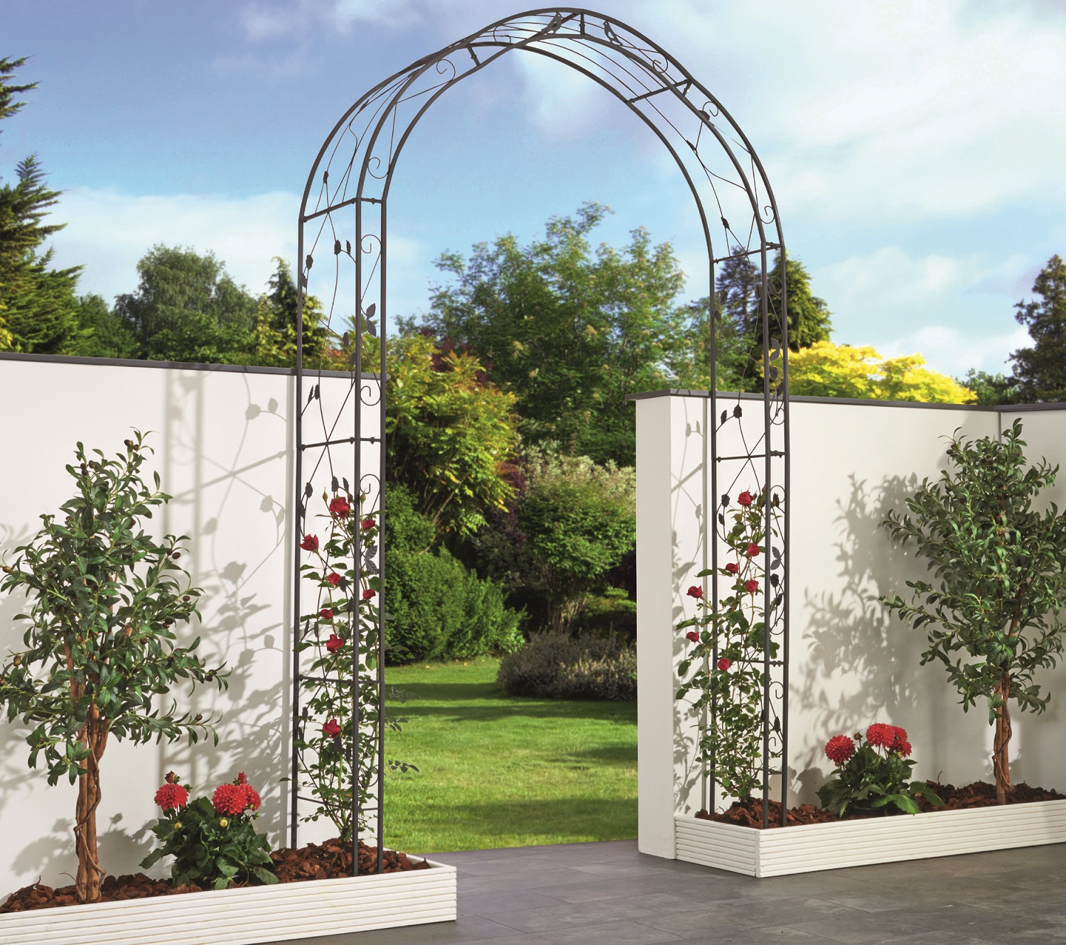 Rosenbogen Rankhilfe Rankbogen Rankgitter Pergola Metall Spalier Rosen