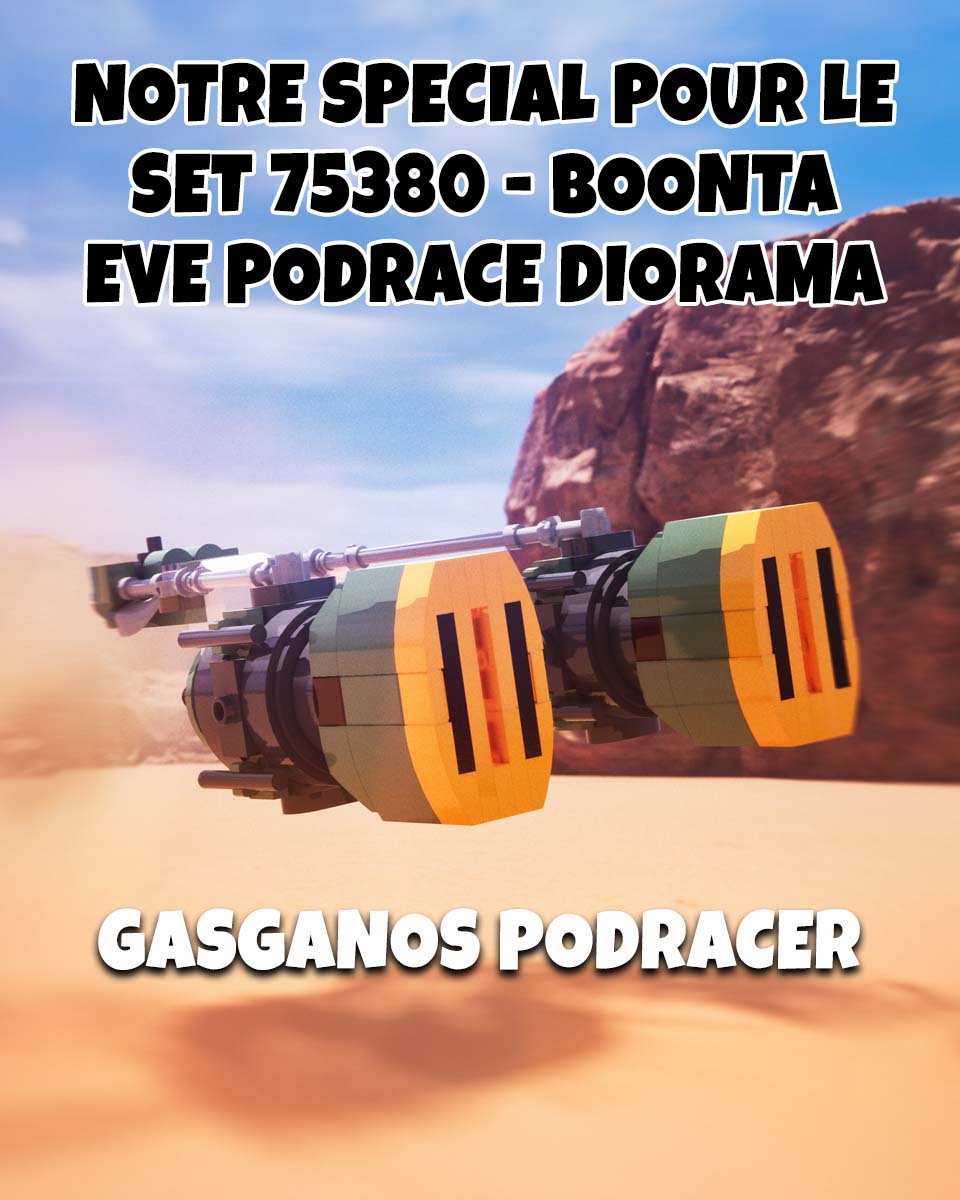     LEGO 75380 Boonta Eve Podrace Diorama avec le podracer de Gasganos