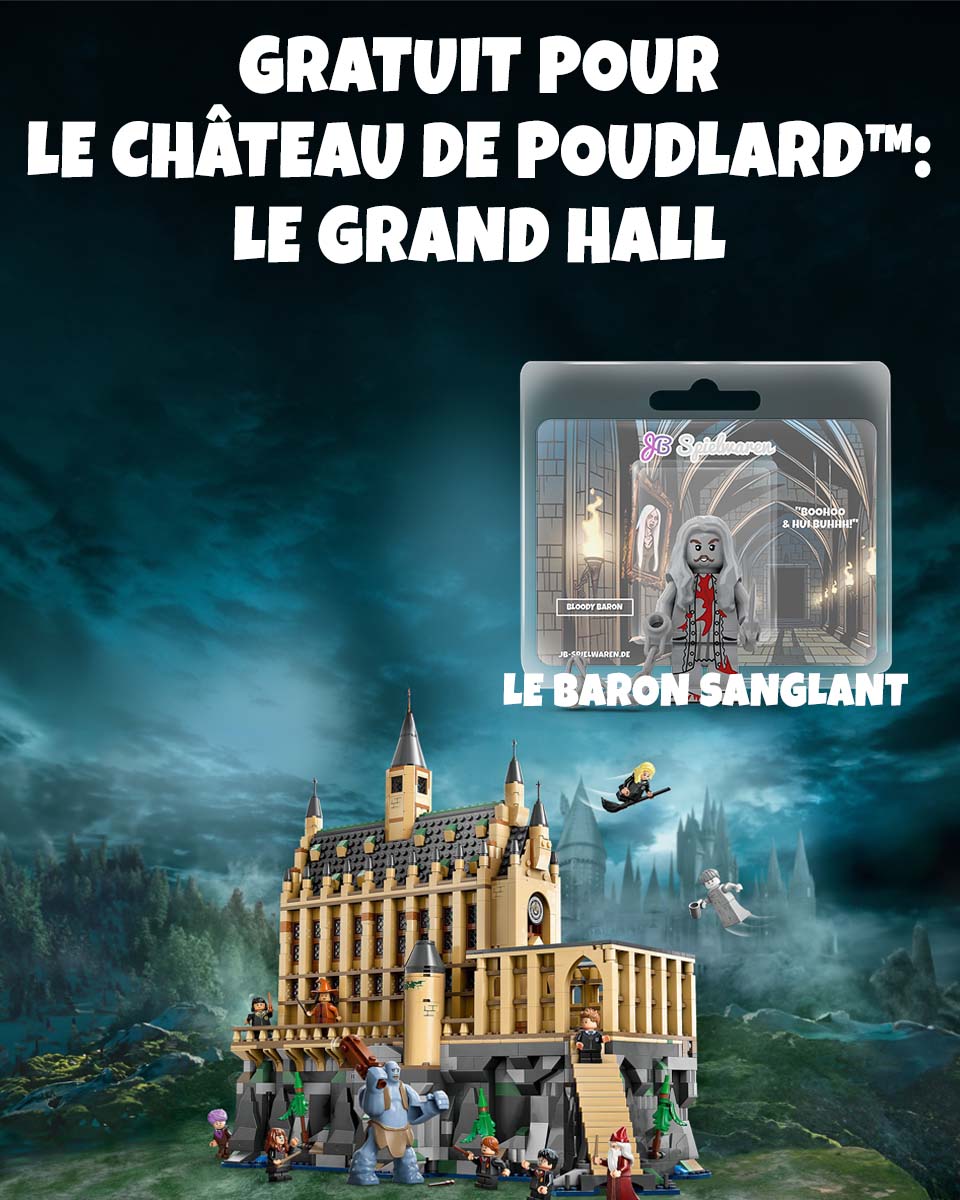     LEGO 76435 Le château de Poudlard : la grande salle avec Custom Minifigure Bloody Baron