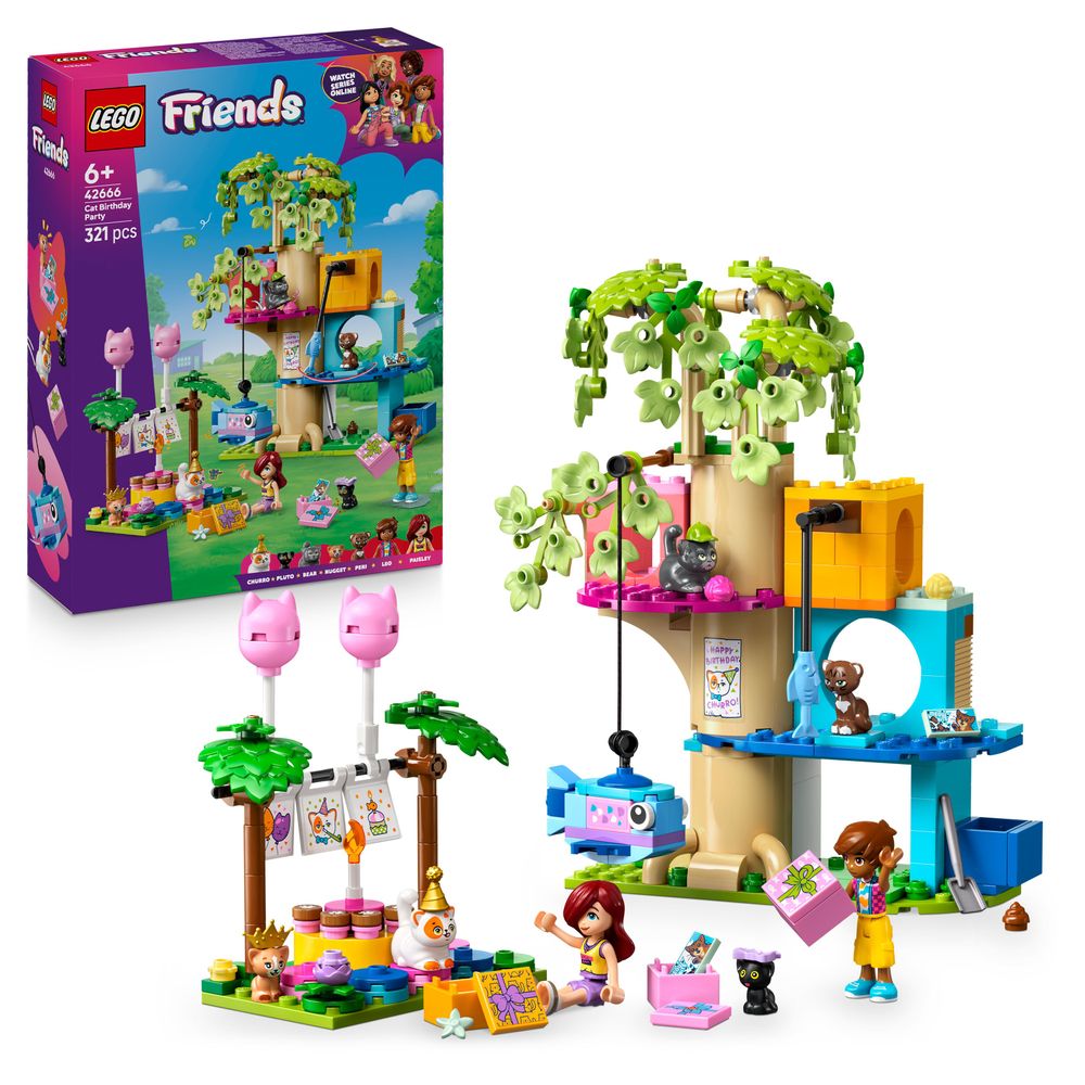 LEGO 42666 Cat Birthday Party Tree House, JB Spielwaren