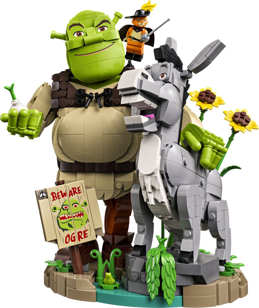 LEGO 72423 Shrek und Esel – bewegliche Figuren auf Sumpf-Sockel