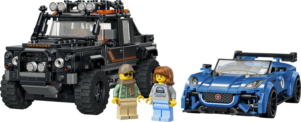 LEGO 77264 Jaguar Project 7 und Land Rover Defender Detailansicht