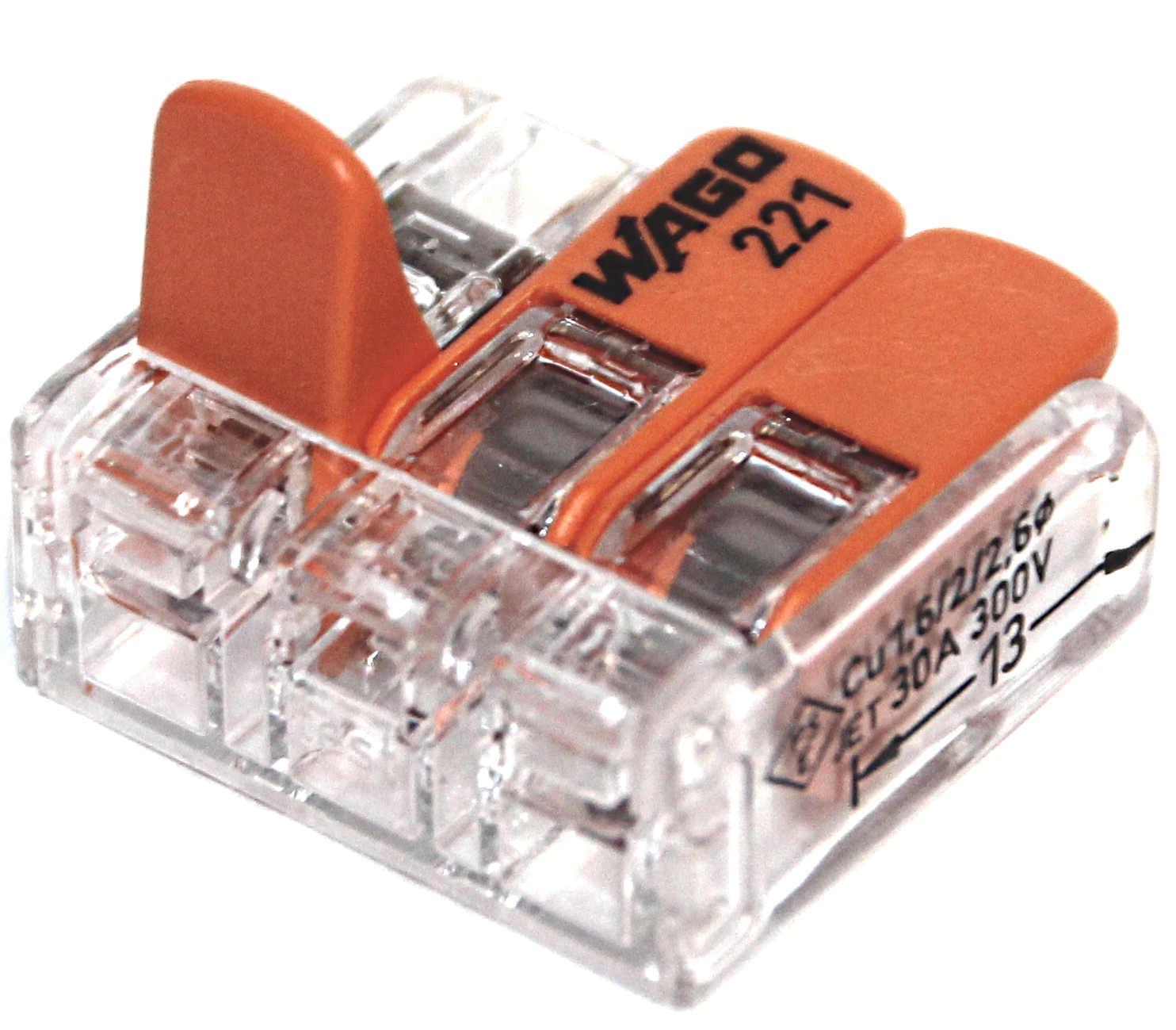 WAGO 221-6 Clamps 12x 221-613 Cable Connector in wiederverschließb. Box ...