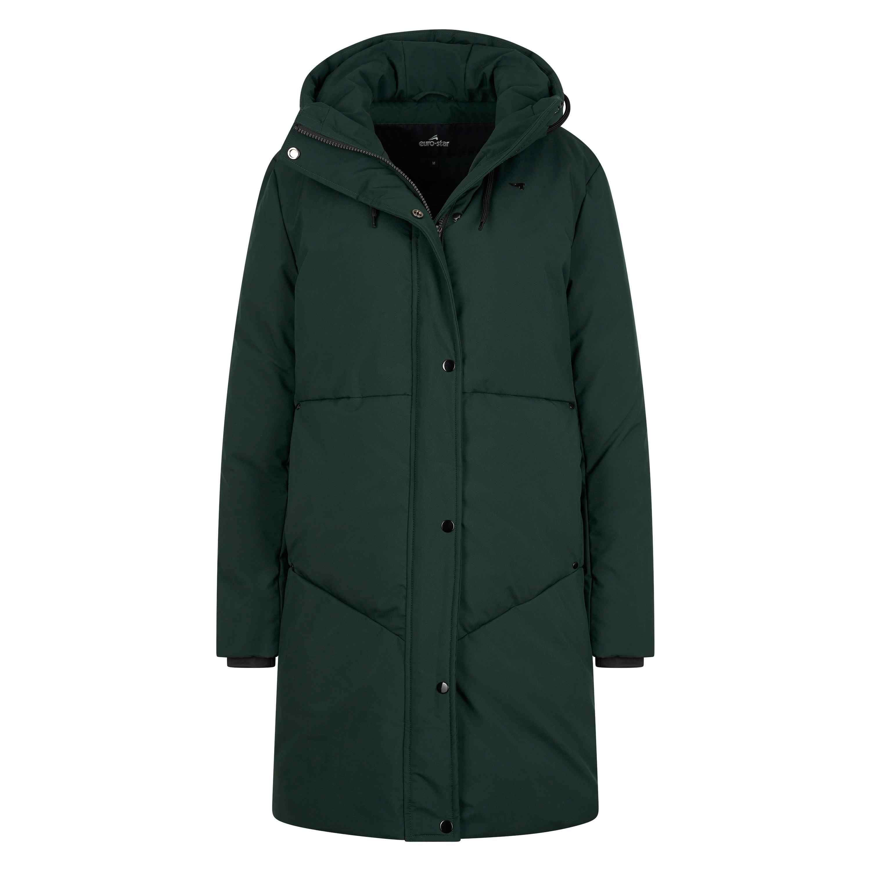 Euro-Star ESLavar Parka Jacke knielang wasserabweisend black leaf