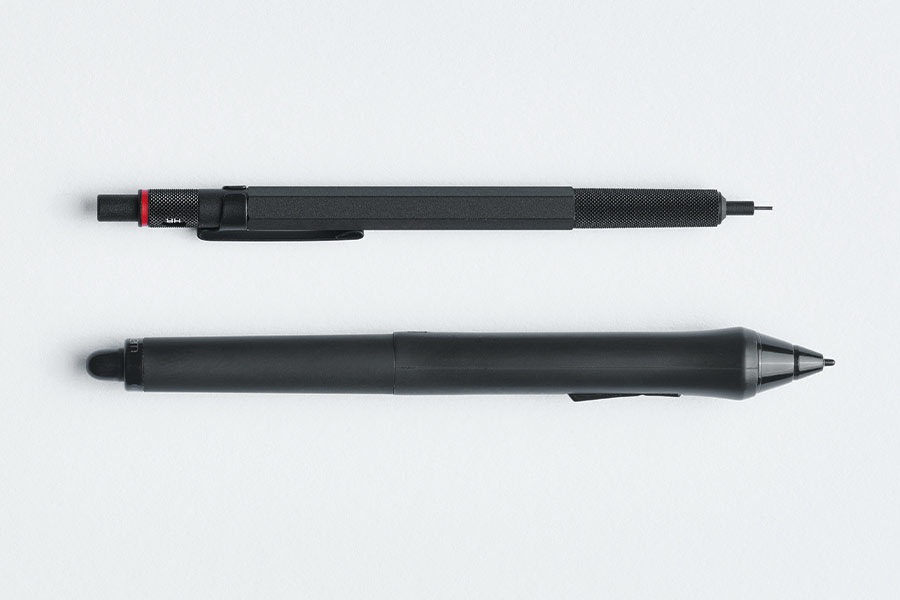 schwarzer Stift und Elektrostift nebeneinander