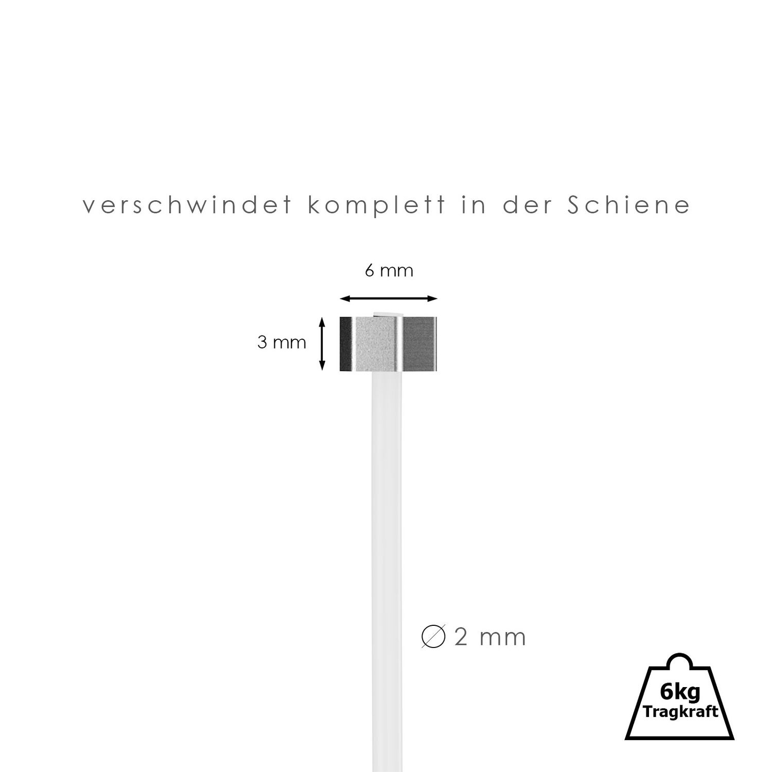 Bilderschienen hang-it 2 Perlonseile mit Eck Gleiter L/änge 1,50m f/ür Galerieschienen
