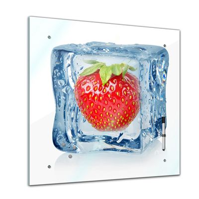 Memoboard - Essen & Trinken - Eiswürfel Erdbeere - 40x40 cm