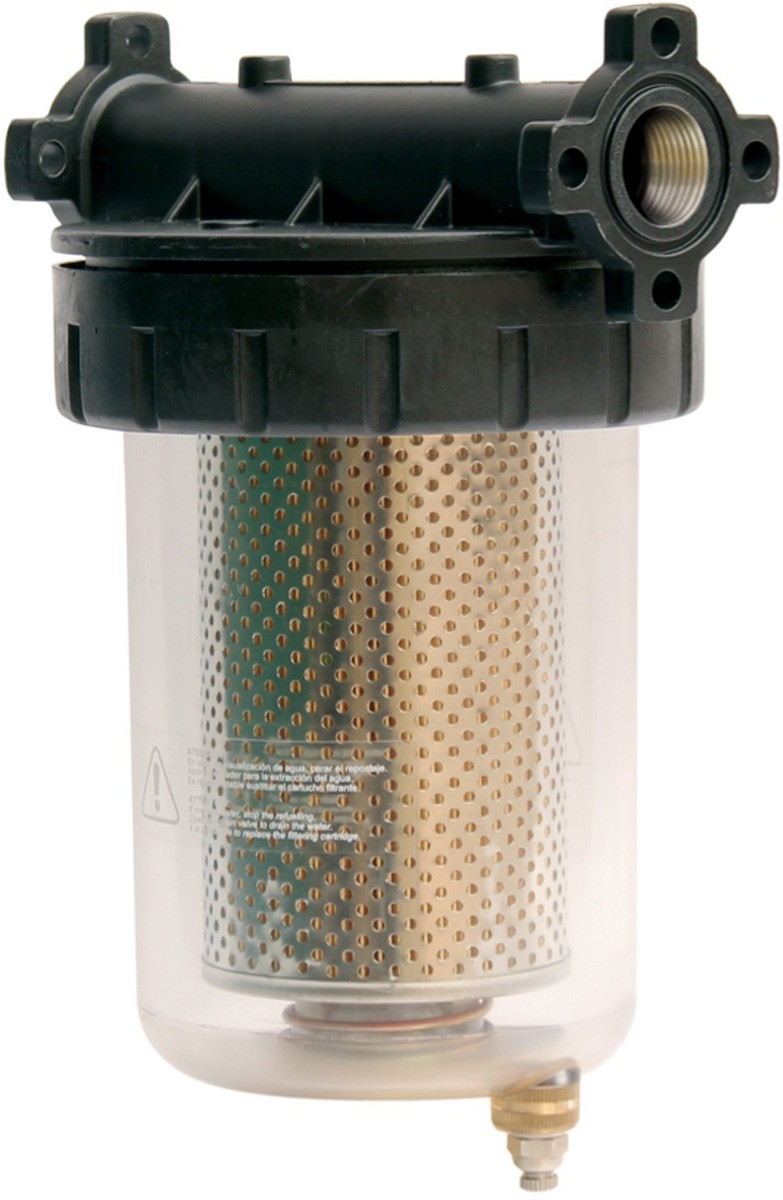 Filter mit 2l transparenten Behälter für Heizöl & Diesel Duchfluss 105 l/min.  5µ