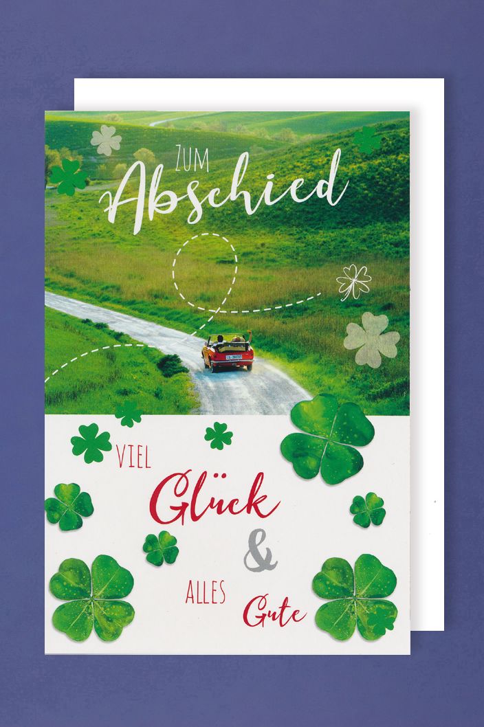 Abschied Karte Grußkarte Zukunft Pension Autofahrt 16x11cm | 1-2-3