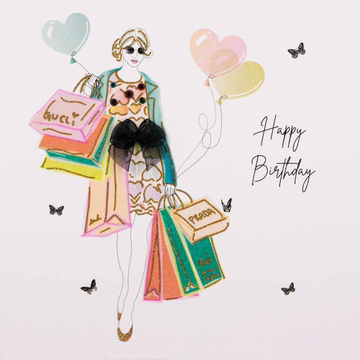 Geburtstag Karte Grußkarte Frauen Shopping 16x16cm PopShot